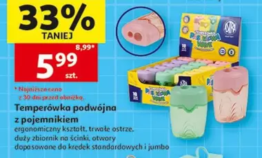 Temperówka podwójna z pojemnikiem