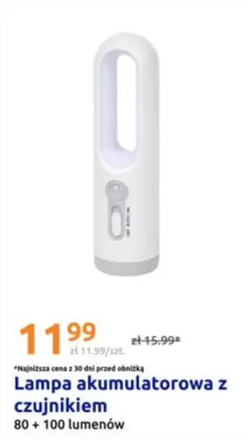 Lampa akumulatorowa z czujnikiem