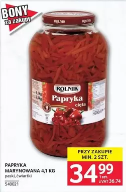 PAPRYKA MARYNOWANA 4,1 KG paski, ćwiartki