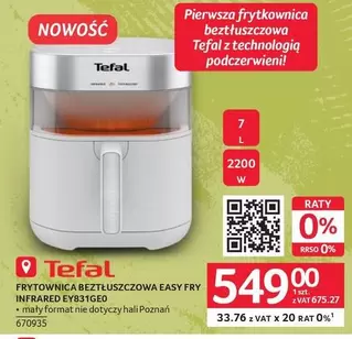 FRYTOWNICA BEZTLUSZCZOWA EASY FRY INFRARED EY831GEO