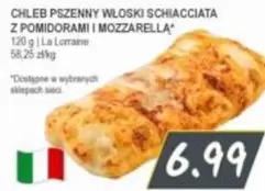 CHLEB PSZENNY WŁOSKI SCHIACCIATA Z POMIDORAMI I MOZZARELLA