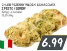 CHLEB PSZENNY WŁOSKI SCHIACCIATA Z PESTO I SEREM*