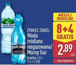 Woda źródlana niegazowana/Mocny Gaz