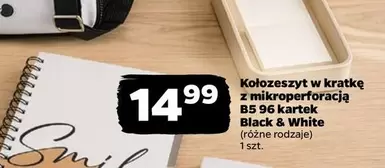 Black - Kołozeszyt w kratkę z mikroperforacją