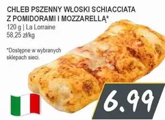 CHLEB PSZENNY WŁOSKI SCHIACCIATA Z POMIDORAMI I MOZZARELLA