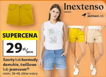 Szorty lub bermudy damskie, twillowe lub jeansowe