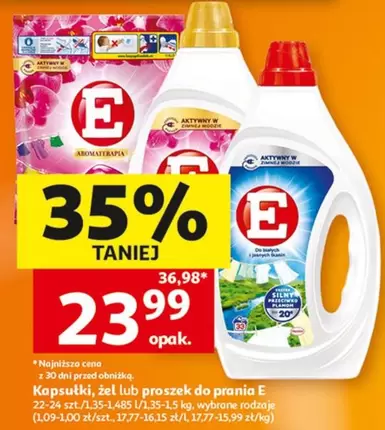 Kapsułki, żel lub proszek do prania E
