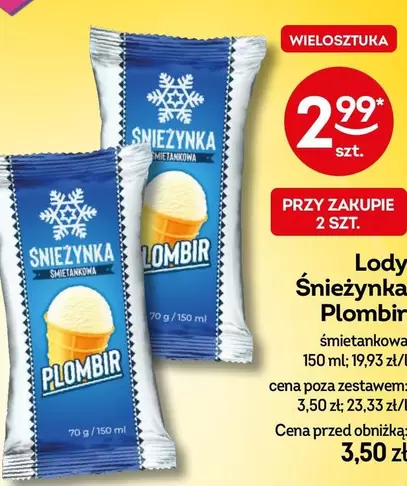 Lody Śnieżynka Plombir