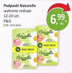 Podpaski Naturella wybrane rodzaje