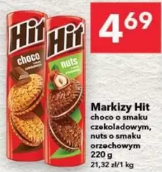 Markizy Hit choco o smaku czekoladowym, nuts o smaku orzechowym