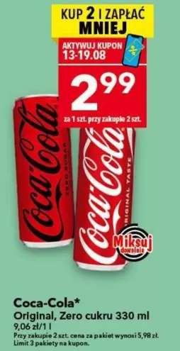 Coca Cola - Original, Zero cukru