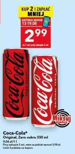 Coca Cola - Original, Zero cukru