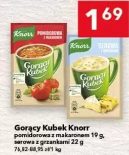 Gorący Kubek pomidorowa z makaronem / serowa z grzankami
