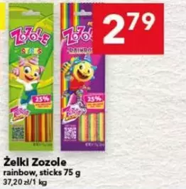 Żelki Zozole rainbow, sticks