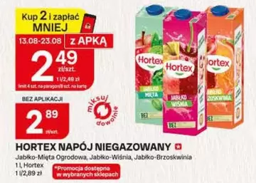 NAPÓJ NIEGAZOWANY Jabłko-Mięta Ogrodowa, Jabłko-Wiśnia, Jabłko-Brzoskwinia