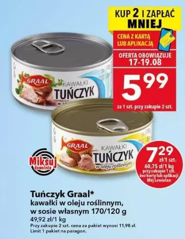 Tuńczyk kawałki w sosie własnym