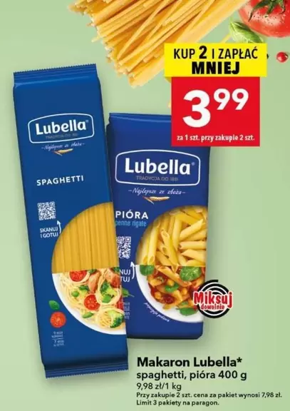 Makaron spaghetti, pióra