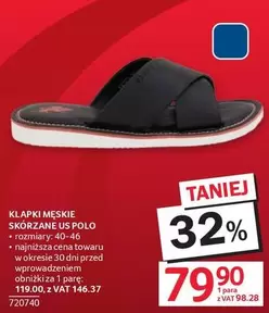 Polo - KLAPKI MĘSKIE SKÓRZANE