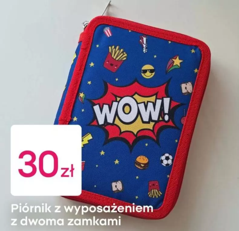 Wow - Piórnik z wyposażeniem z dwoma zamkami