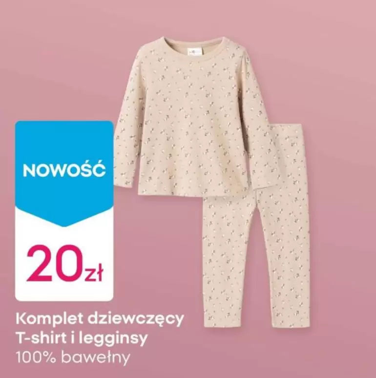 T-Shirt - Komplet dziewczęcy T-shirt i legginsy