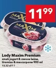 Lody Maxim Premium smak jogurt & owoce leśne, tiramisu & mascarpone