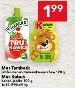 Mus Tymbark jabłko-banan-truskawka-marchew, Mus Kubuś banan-jabłko