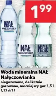 Woda mineralna niegazowana, delikatnie gazowana, mocniejszy gaz