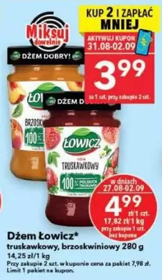 Dżem truskawkowy, brzoskwiniowy