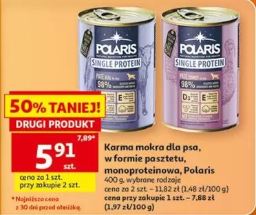 Karma mokra dla psa, w formie pasztetu, monoproteinowa