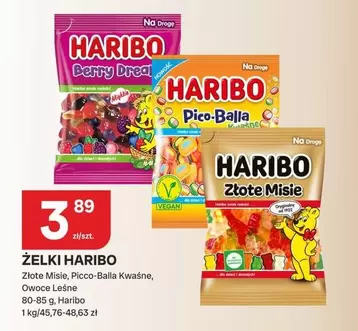 ŻELKI HARIBO Złote Misie, Picco-Balla Kwaśne, Owoce Leśne