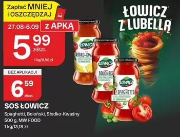 SOS ŁOWICZ Spaghetti, Boloński, Słodko-Kwaśny
