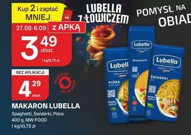 Makaron Spaghetti, Świderki, Pióra