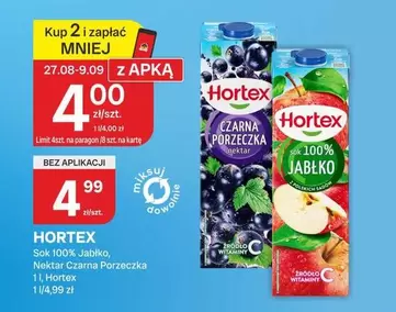 Sok 100% Jabłko, Nektar Czarna Porzeczka