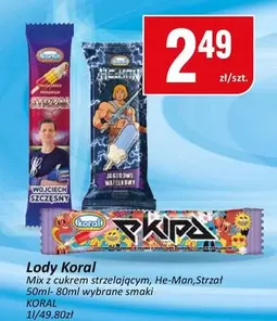 Mix - Lody Koral  z cukrem strzelającym, He-Man, Strzał