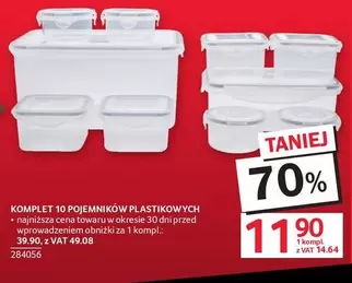 KOMPLET 10 POJEMNIKÓW PLASTIKOWYCH