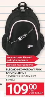 Pop - PLECAK 4-KOMOROWY PINK K-POP ST.RIHGT
