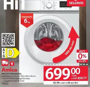 Amica - PRALKA NWA5610DL