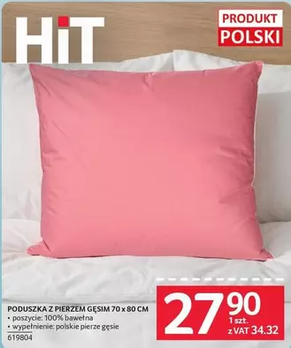 PODUSZKA Z PIERZEM GĘSIM 70 X 80 CM