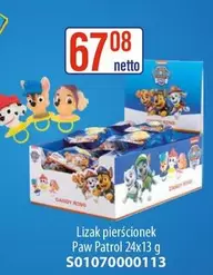 Lizak pierścionek Paw Patrol 24x13 g S01070000113