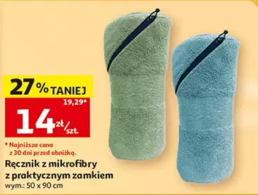 Ręcznik z mikrofibry z praktycznym zamkiem