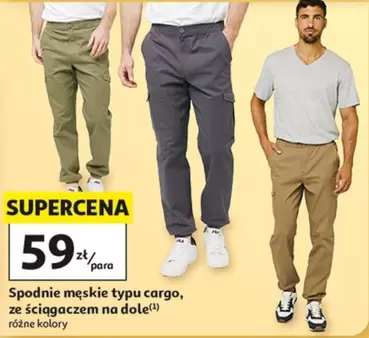 Spodnie męskie typu cargo, ze ściągaczem na dole