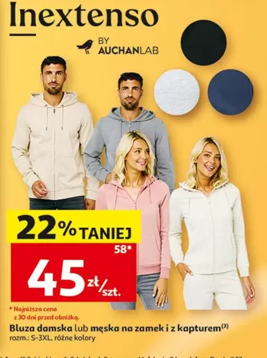 Bluzy damskie lub męskie na zamek i z kapturem