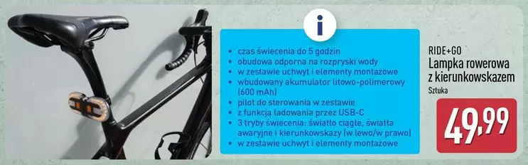 Lampka rowerowa z kierunkowskazem