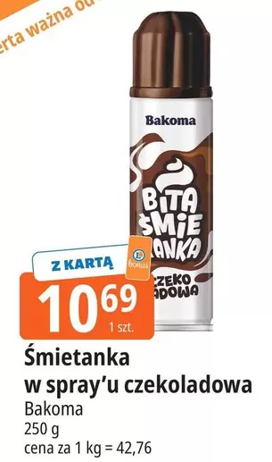 Śmietanka w spray'u czekoladowa