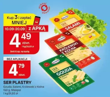 SER PLASTRY Gouda, Salami, Królewski z Kolna