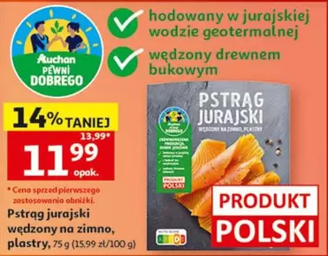Pstrąg jurajski wędzony na zimno, plastry