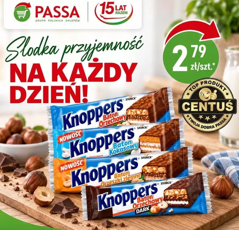 Knoppers Batony Orzechowy, Baton Kokosowy, Baton Czekoladowy