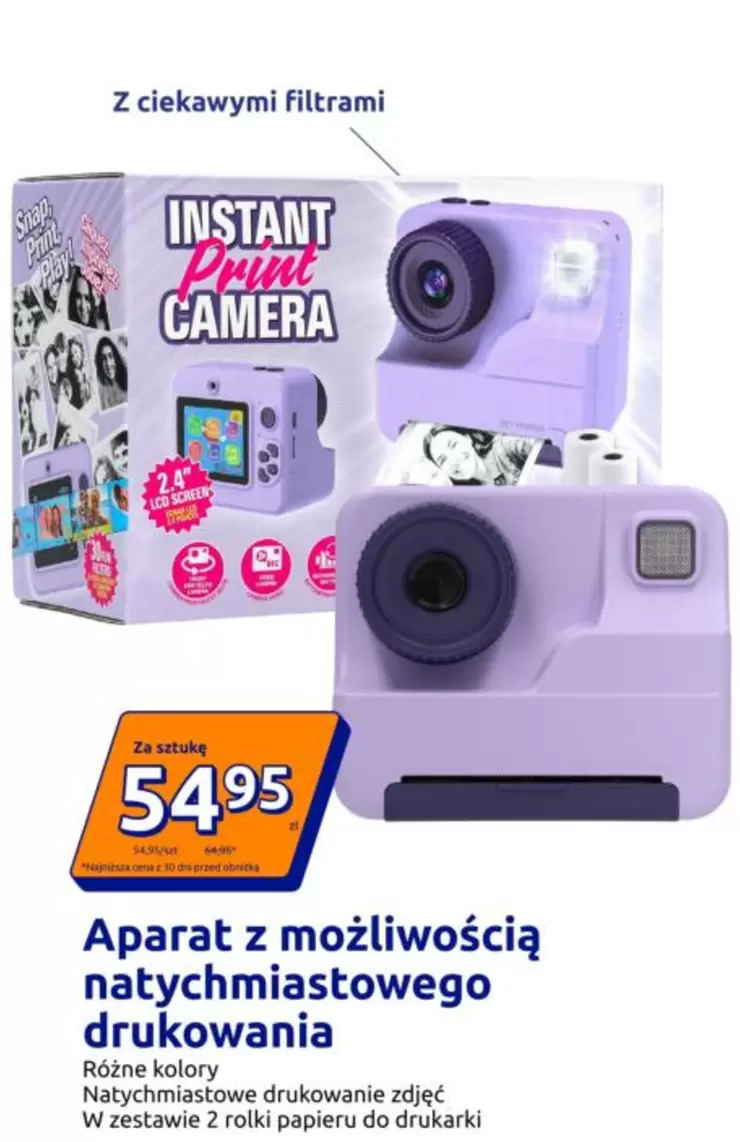 Aparat z możliwością natychmiastowego drukowania