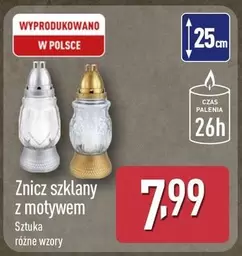 Znicz szklany z motywem