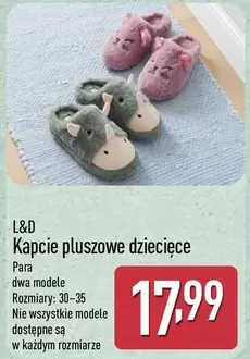 Kapcie pluszowe dziecięce
